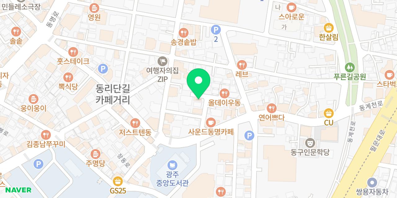 박춘자쪽갈비 위치가 표시된 지도