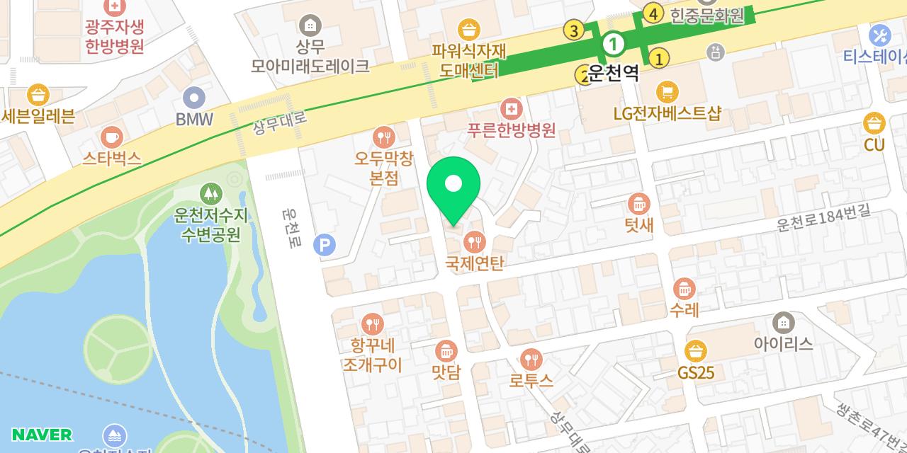 목화장 쌍촌점 위치가 표시된 지도