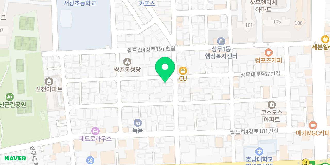 도요비 쌍촌점 위치가 표시된 지도