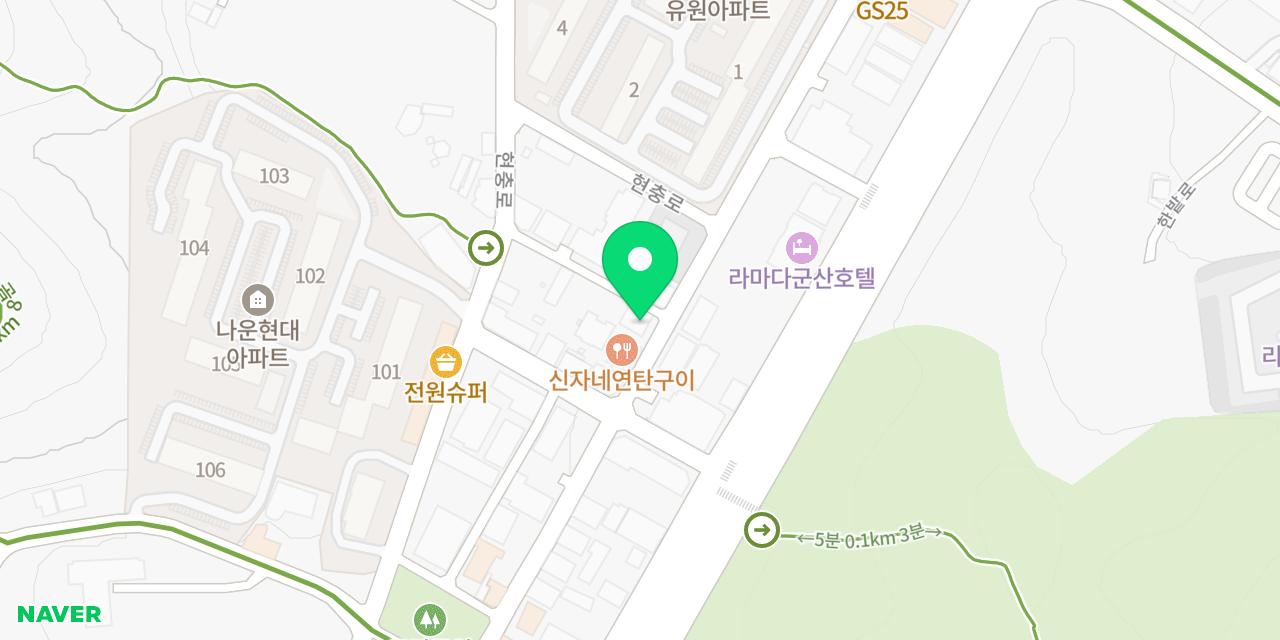 추억의연탄구이 위치가 표시된 지도