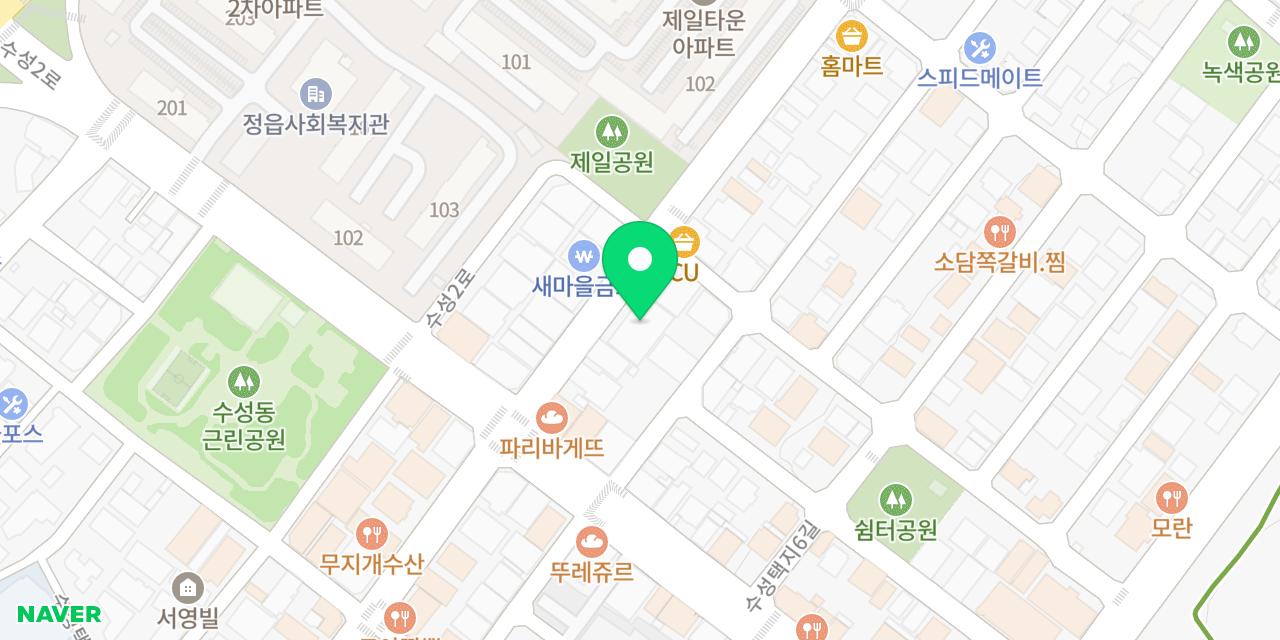 이자카야 우규 정읍수성점 위치가 표시된 지도