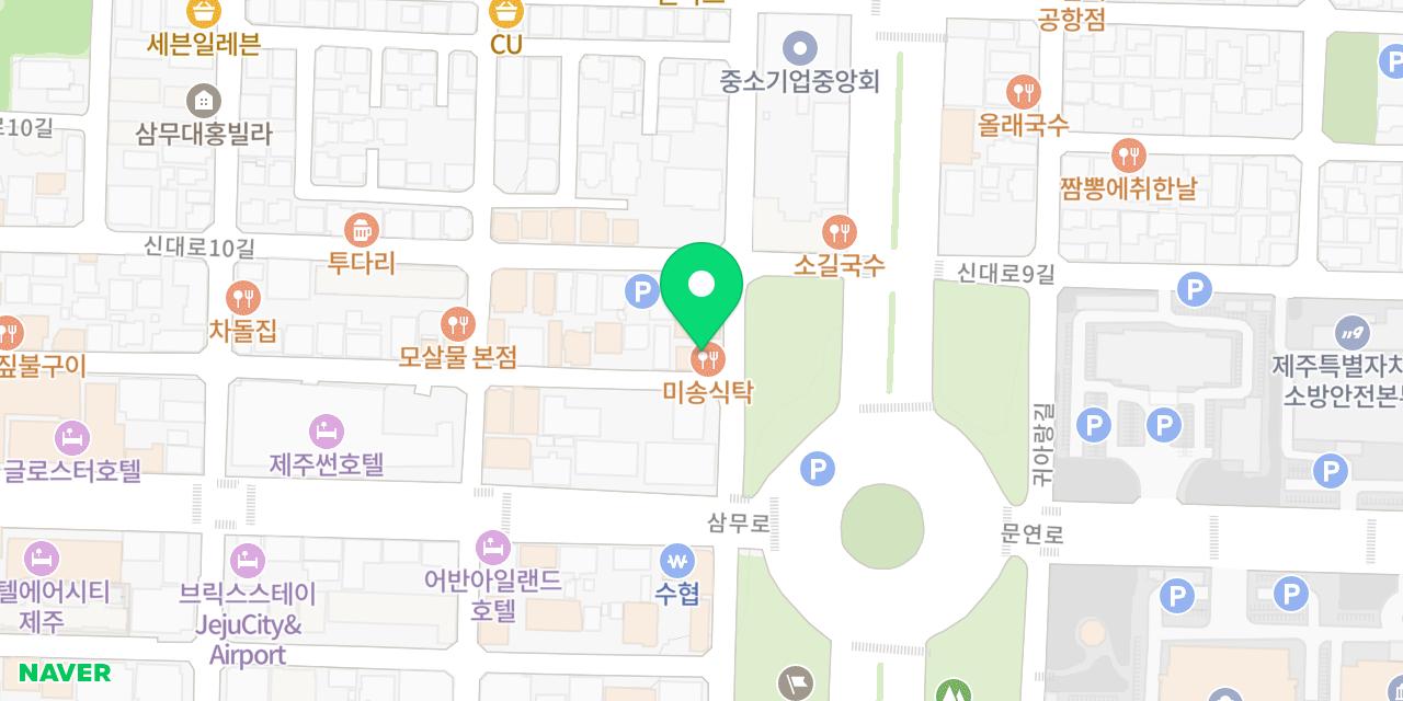 미송식탁 위치가 표시된 지도
