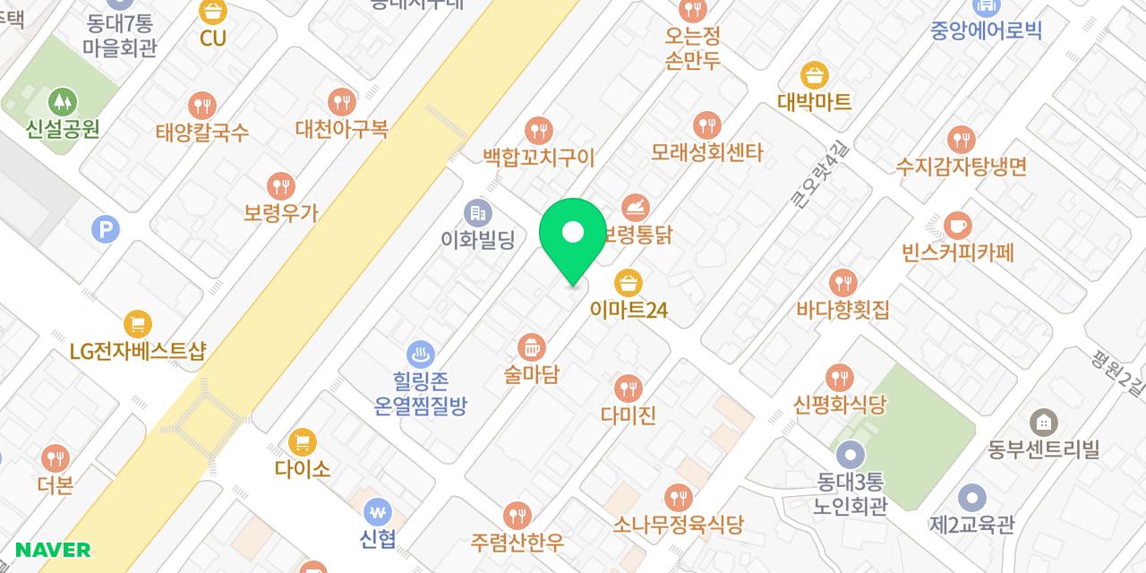 보령포삼겹 위치가 표시된 지도