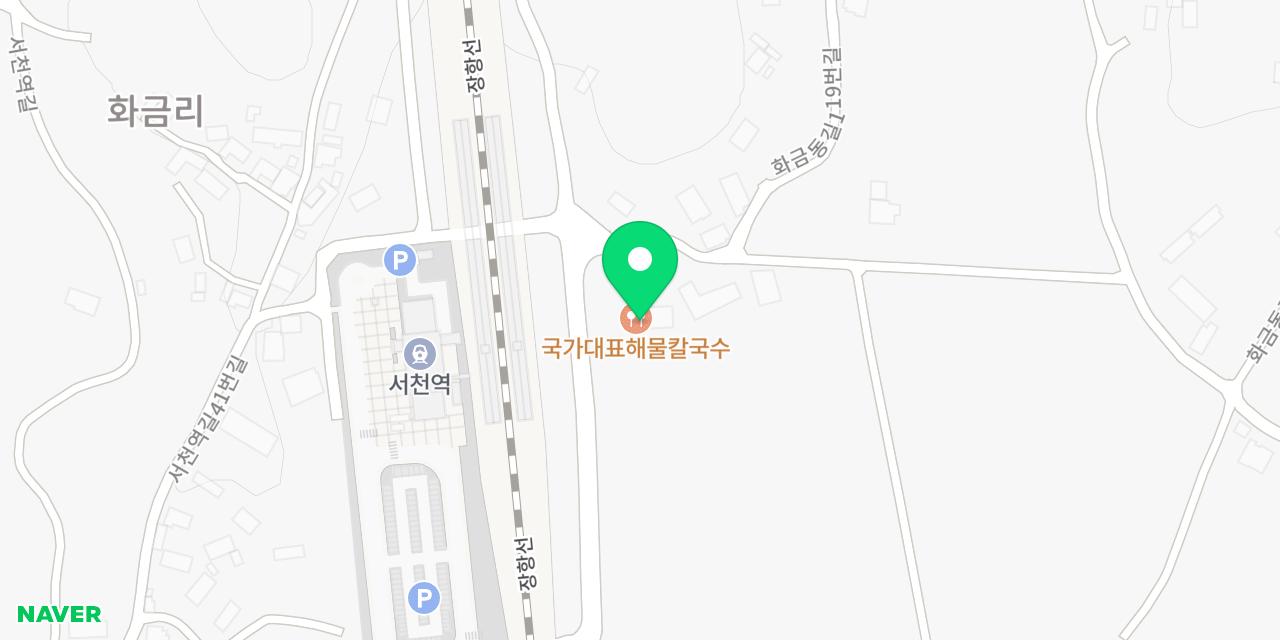 국가대표해물칼국수 서천본점 위치가 표시된 지도