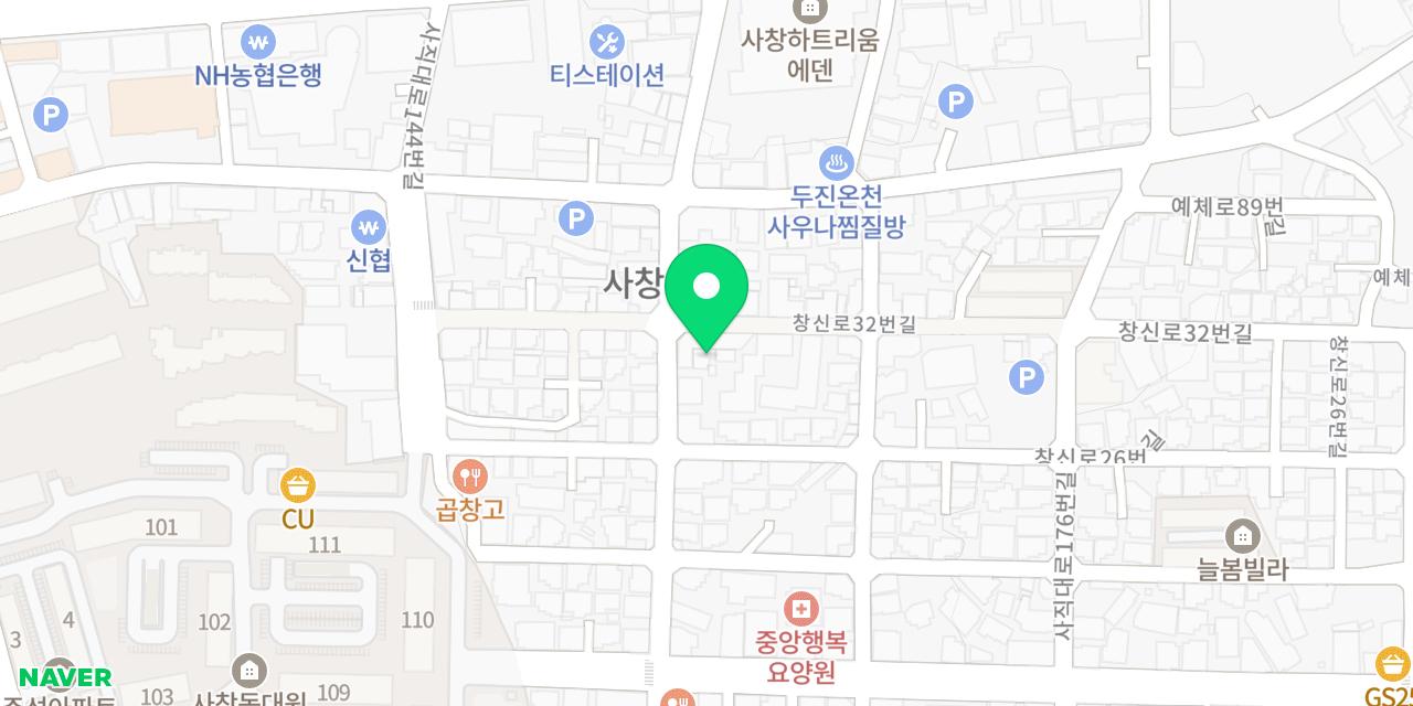 장날순대국밥 사창시장점 위치가 표시된 지도