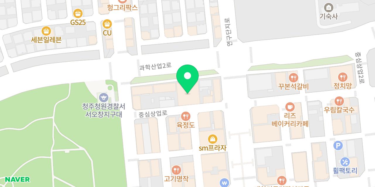 초가짚 위치가 표시된 지도