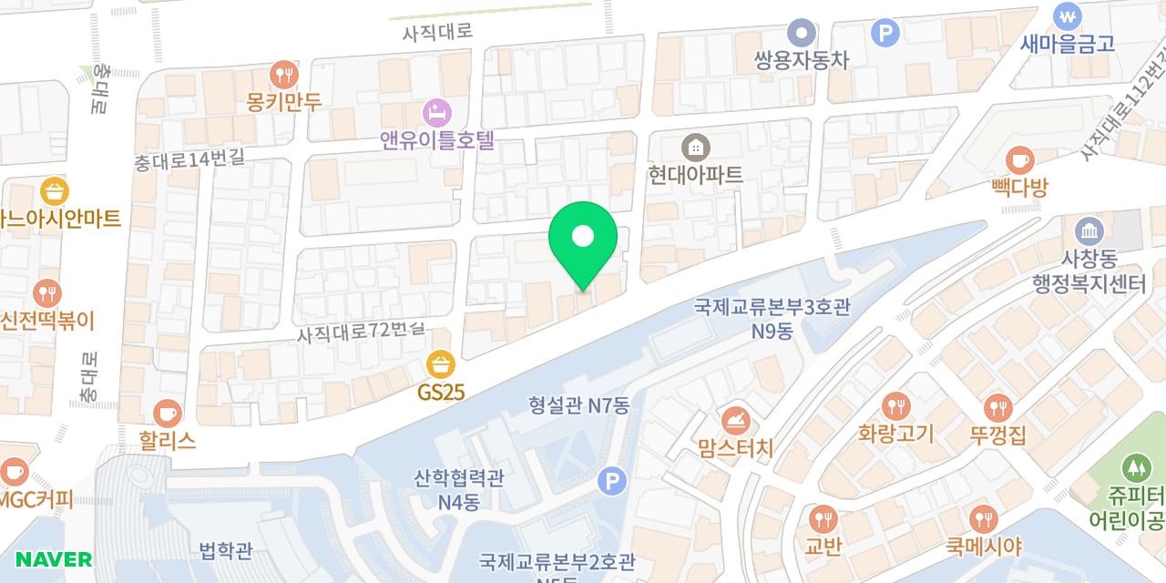 오펜 커피 위치가 표시된 지도