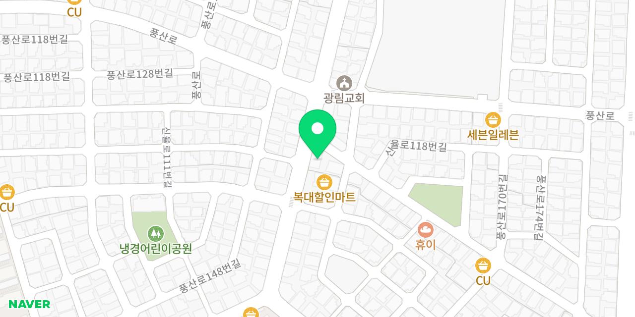 옥이네 식당 위치가 표시된 지도