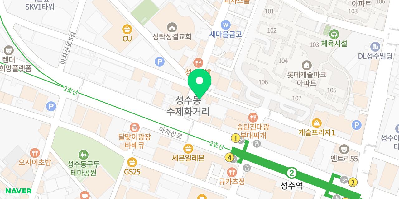 Map showing where Gwonsik Jokbal Seongsu Bonjeom is