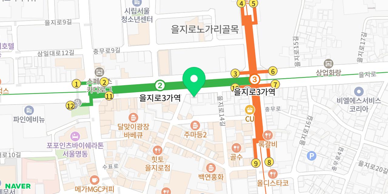 안동장 위치가 표시된 지도