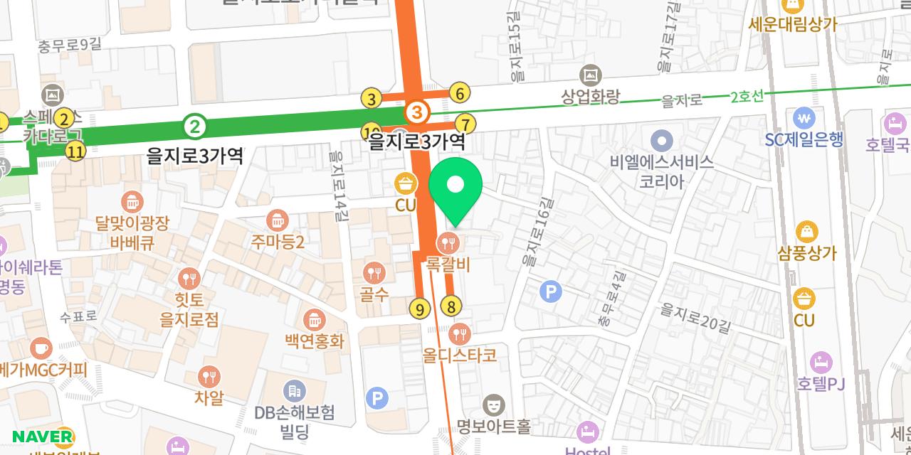 을지수제비 위치가 표시된 지도