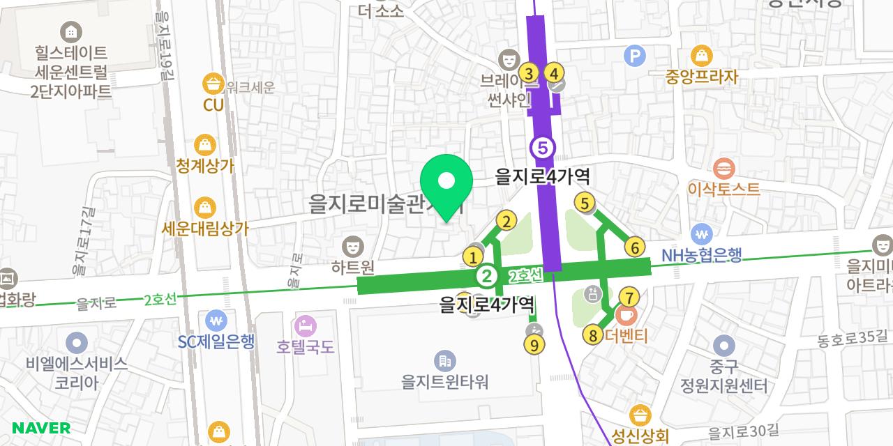 산골막국수 위치가 표시된 지도