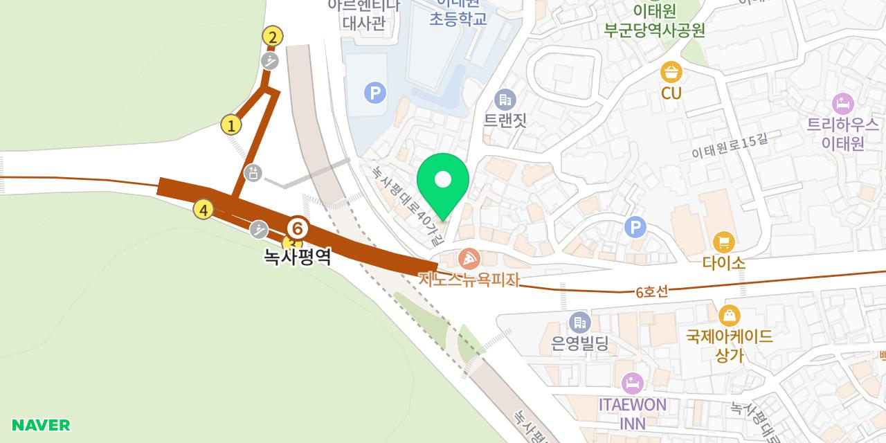 후렌드치킨 위치가 표시된 지도
