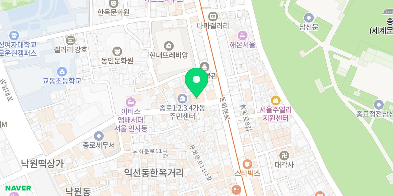 희래성 위치가 표시된 지도