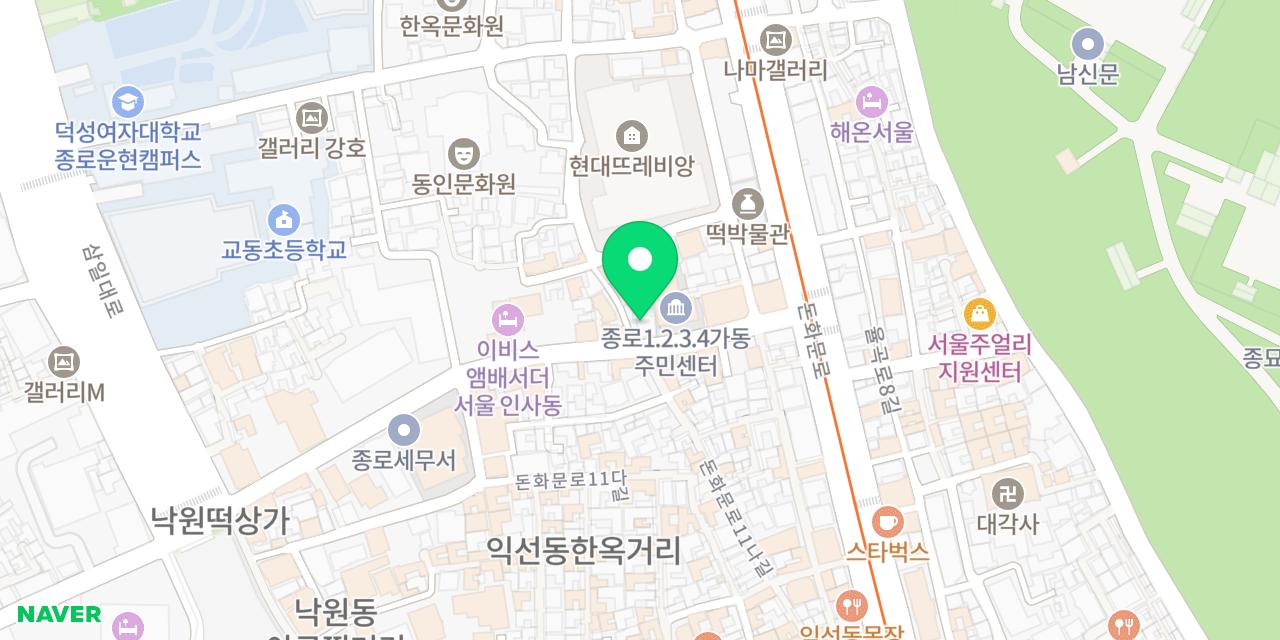 익선동자갈치 본점 위치가 표시된 지도