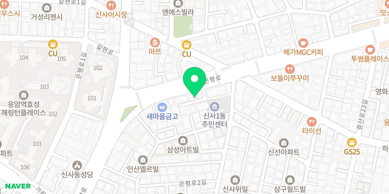 벙구갈비 신사본점 위치가 표시된 지도