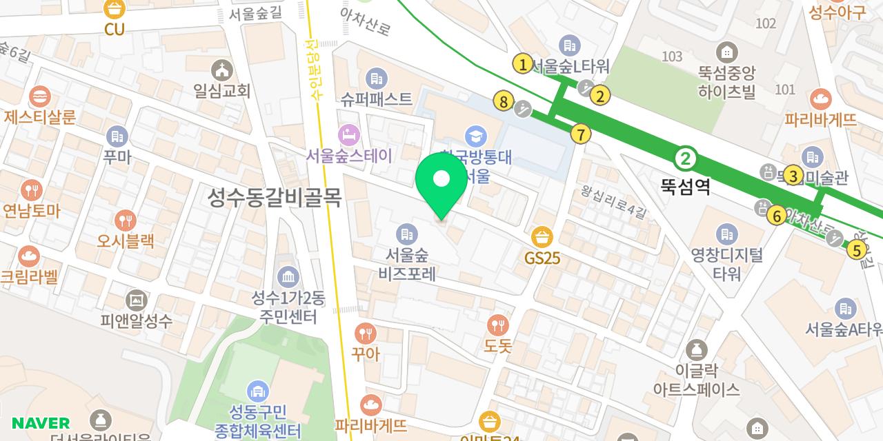박차1980 위치가 표시된 지도