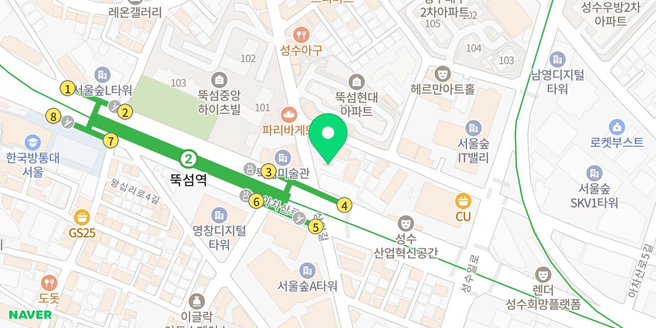 Map showing where Seorae Wangchadol Ttukseomyeok-jeom is