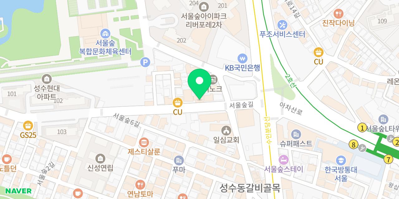 아오내순대 위치가 표시된 지도