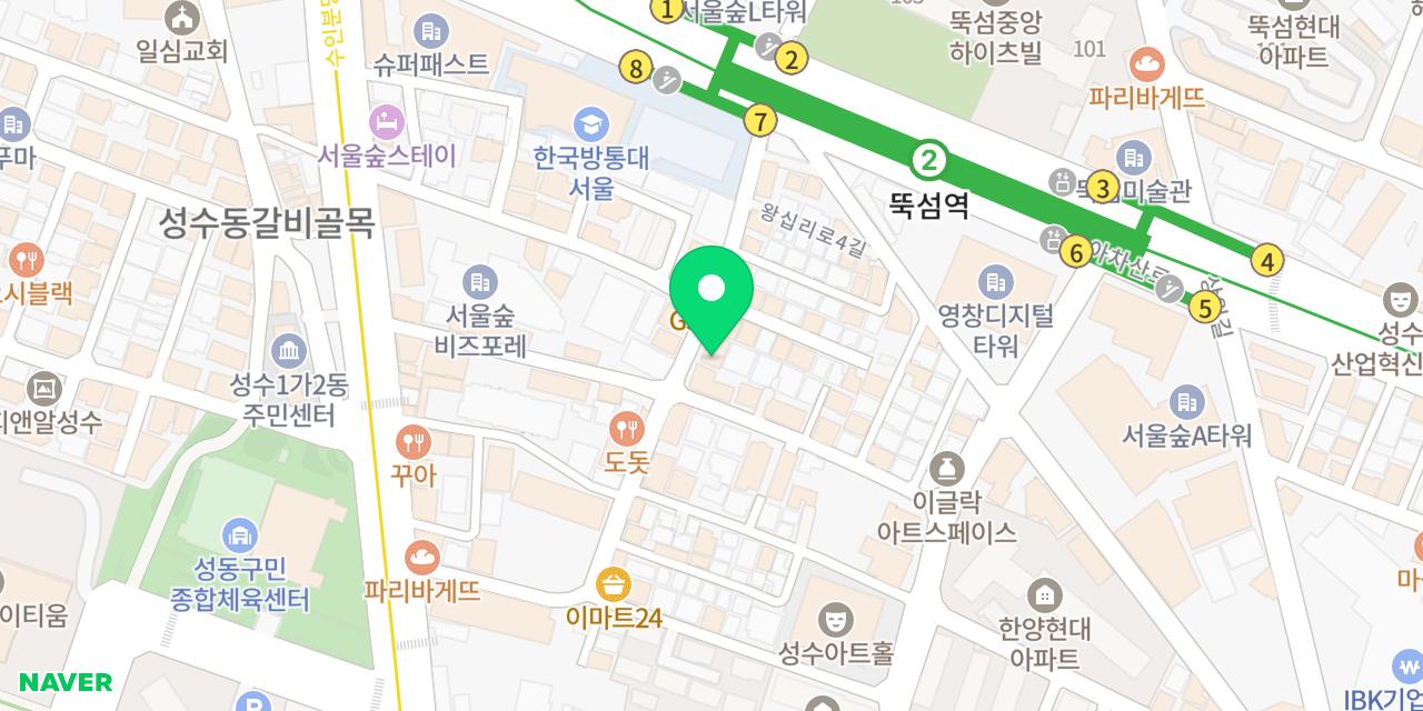 아오미 위치가 표시된 지도