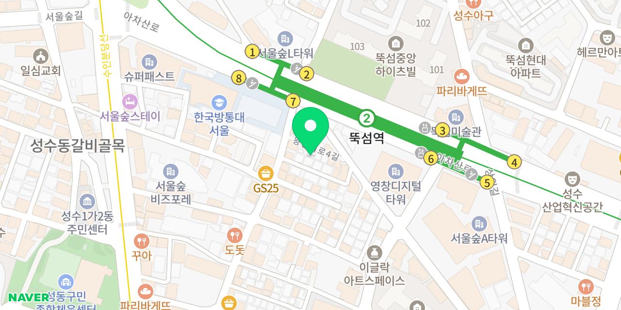 야키토리 모리 위치가 표시된 지도