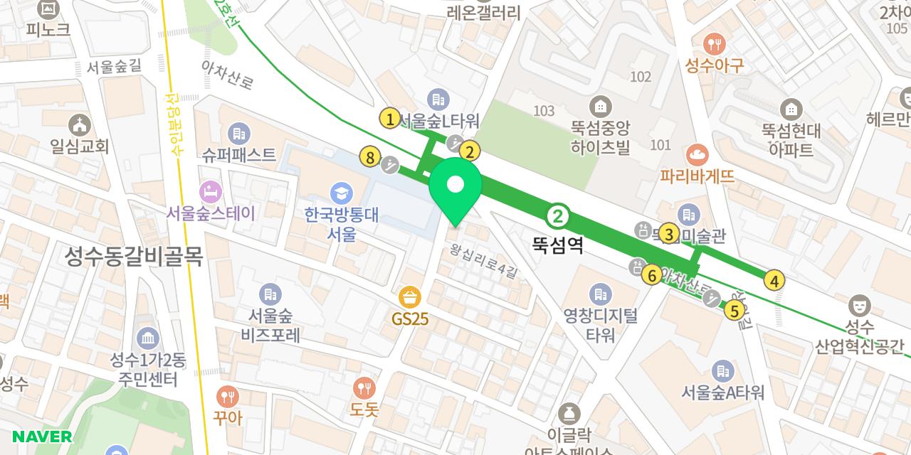 Map showing where Yangbokjeom Seongsu is
