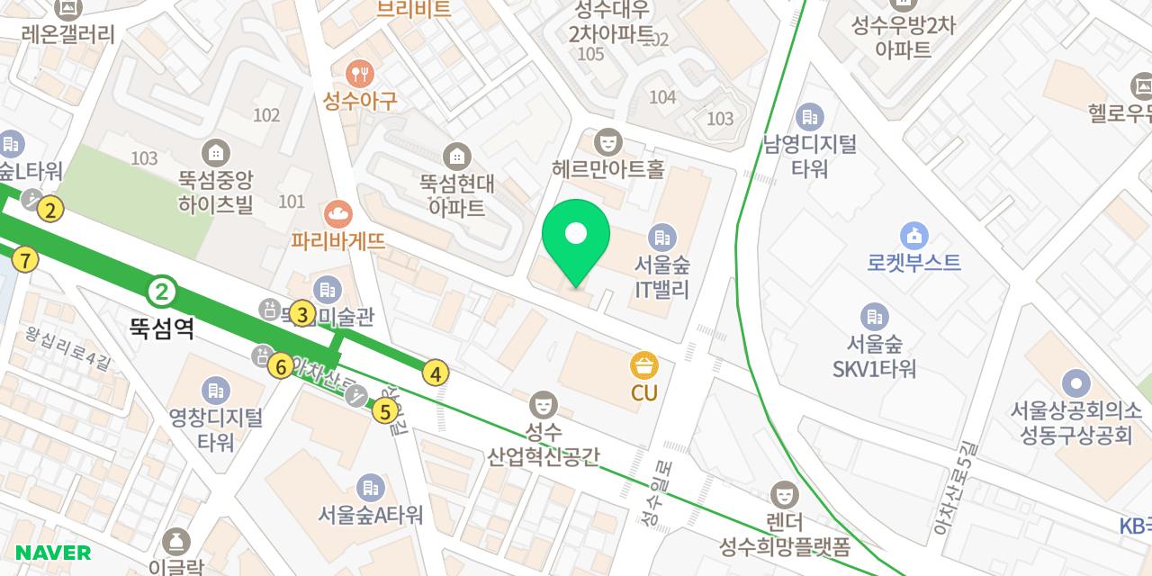 오봉집 성수점 위치가 표시된 지도