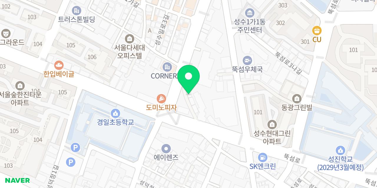 이키가이 위치가 표시된 지도