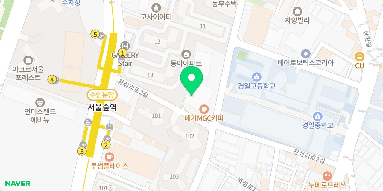 Map showing where Chainapeullein Seoulsupjeom is