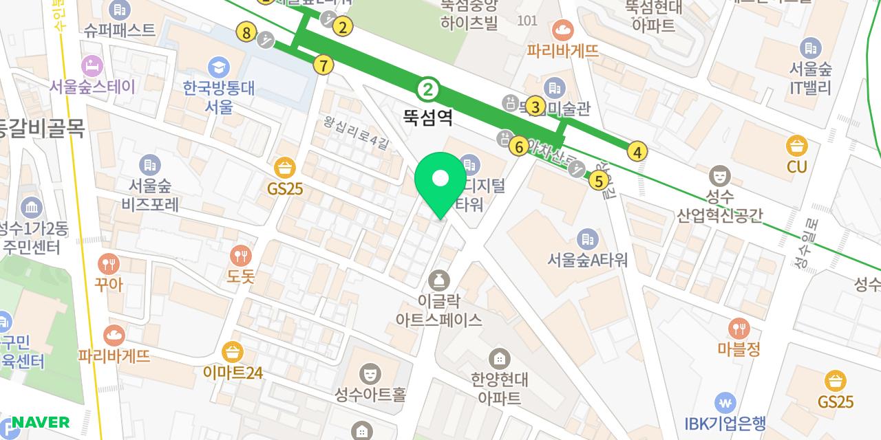 Map showing where Kosi Seongsu-jeom is