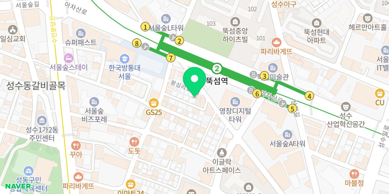 퀘스토 젤라또 위치가 표시된 지도