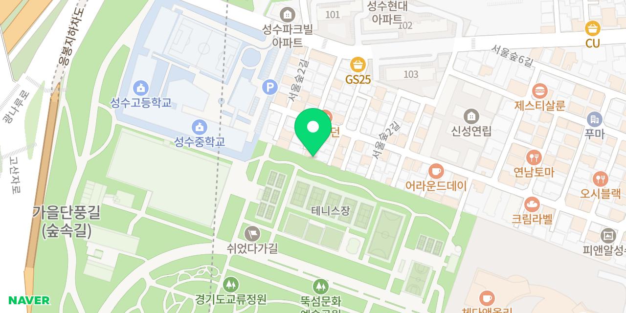 플래드카페 위치가 표시된 지도
