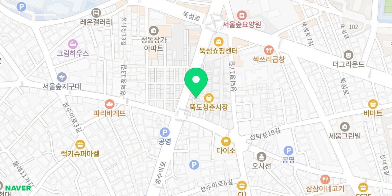 뚝도지기 위치가 표시된 지도