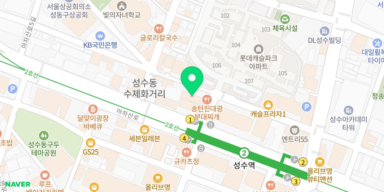 란칼국수 위치가 표시된 지도