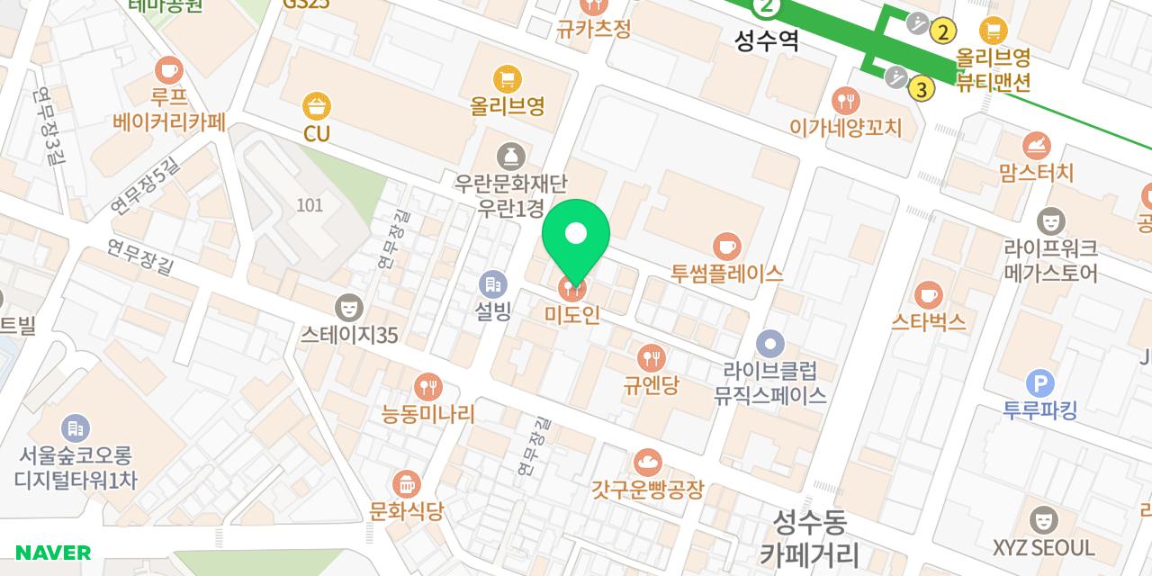 Map showing where Midoin Seongsu is