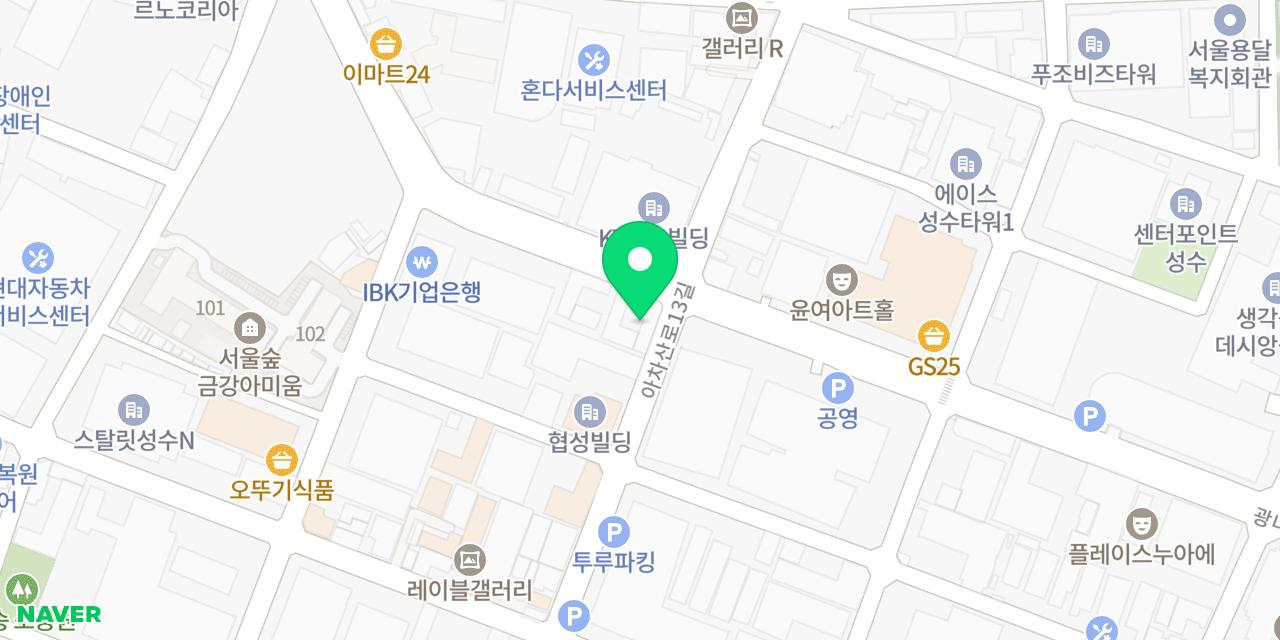 쉭앤칙 카페 위치가 표시된 지도