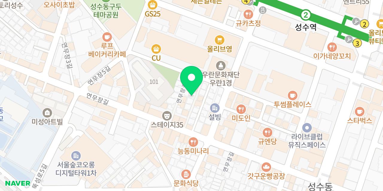 요이치 성수 위치가 표시된 지도