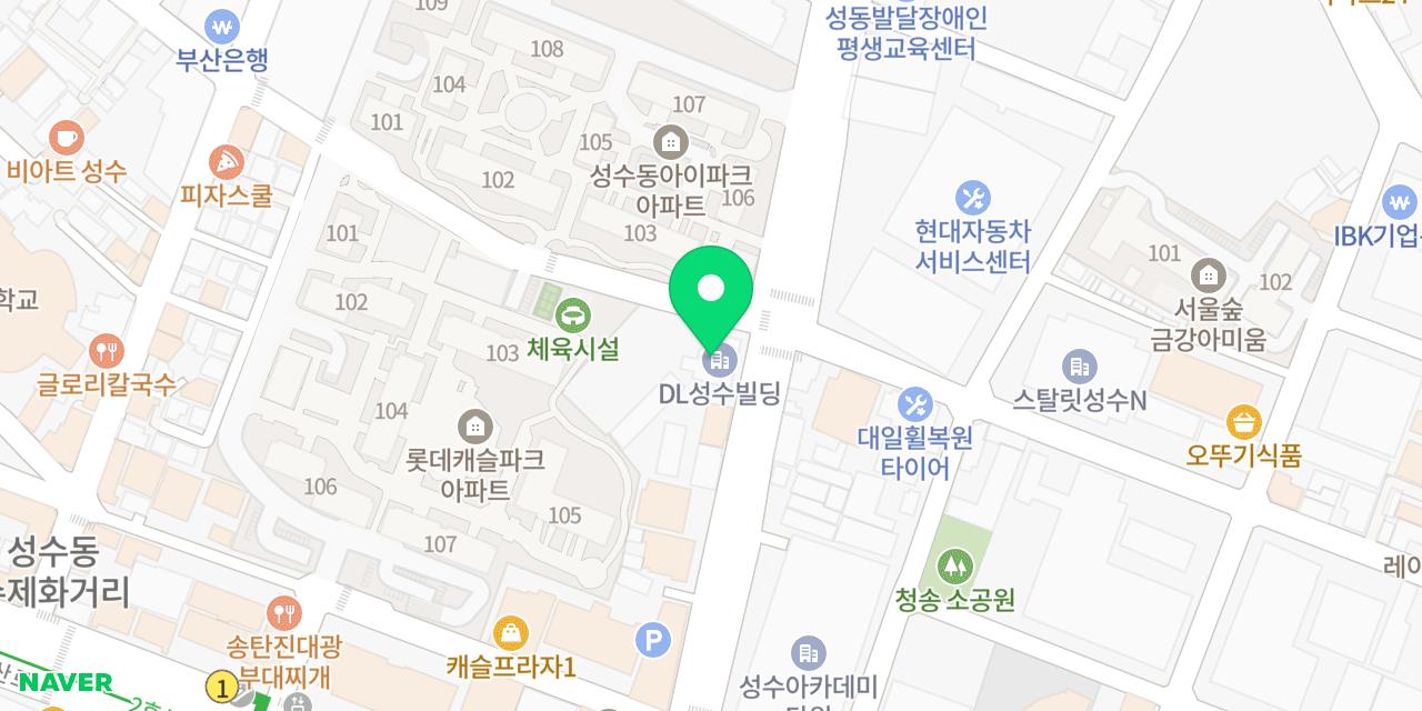 일심정 위치가 표시된 지도