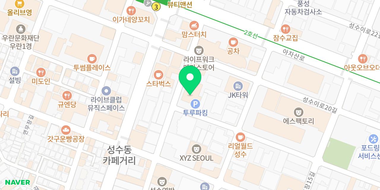 젠젠 성수점 위치가 표시된 지도