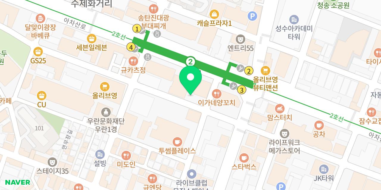 Map showing where Jjukkumi Dosa is