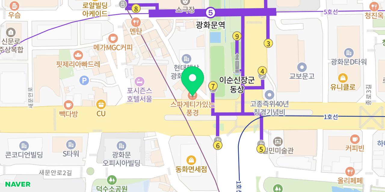 Map showing where Seupagetiga Inneun Punggyeong is