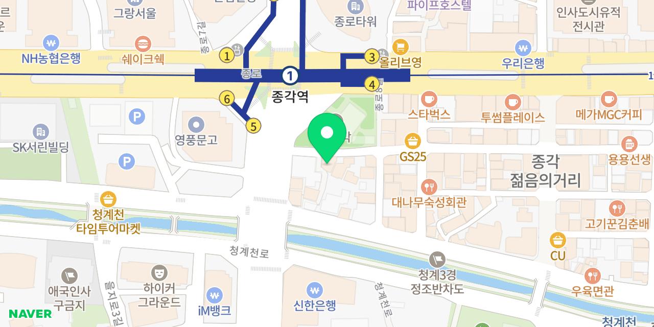 Map showing where Jongno Bansanghoe is