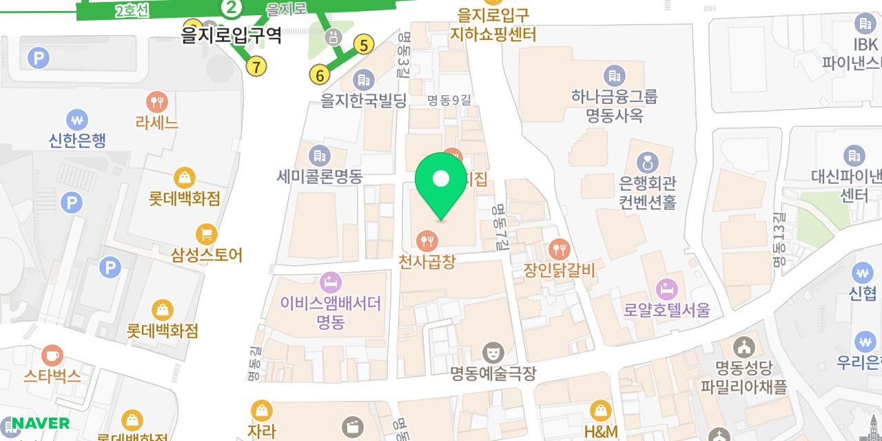 Map showing where Hwogwo Meokgo Myeongdong-jeom is