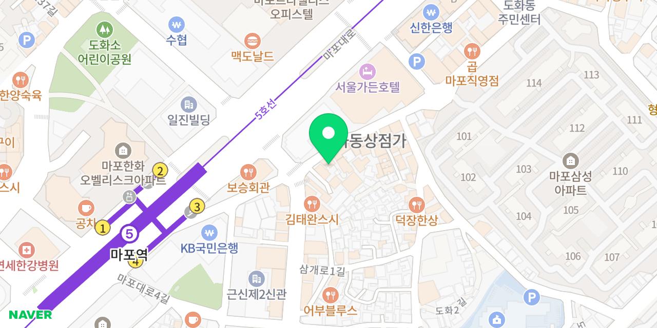 Map showing where Gimsukseong Mapoyeokjeom is