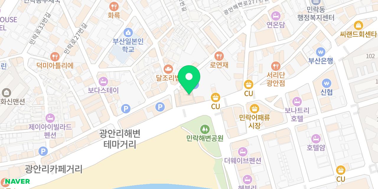 Map showing where Haeseong Makchang-jip Gwangalli-jeom is