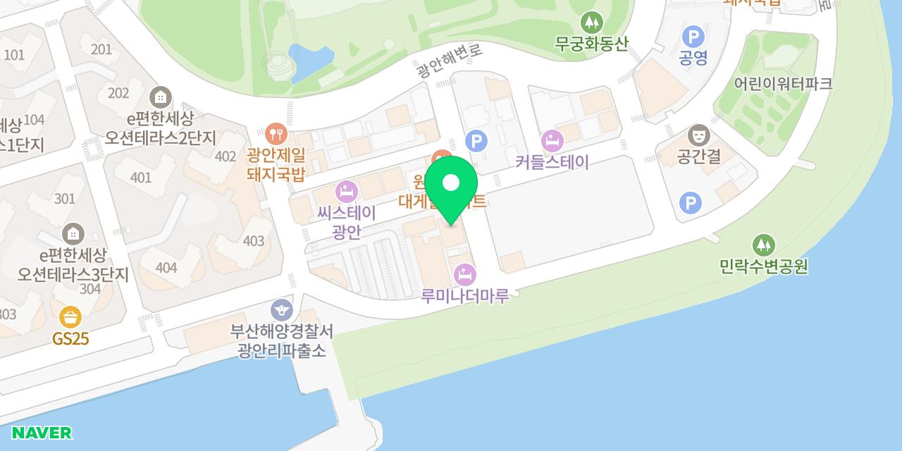 Map showing where Nomajin Pujutgan Gwangalli-jeom is