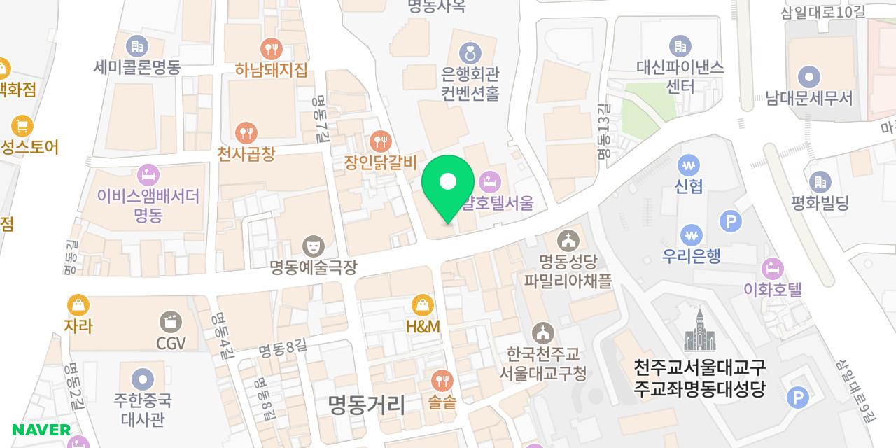 능라도 명동 위치가 표시된 지도