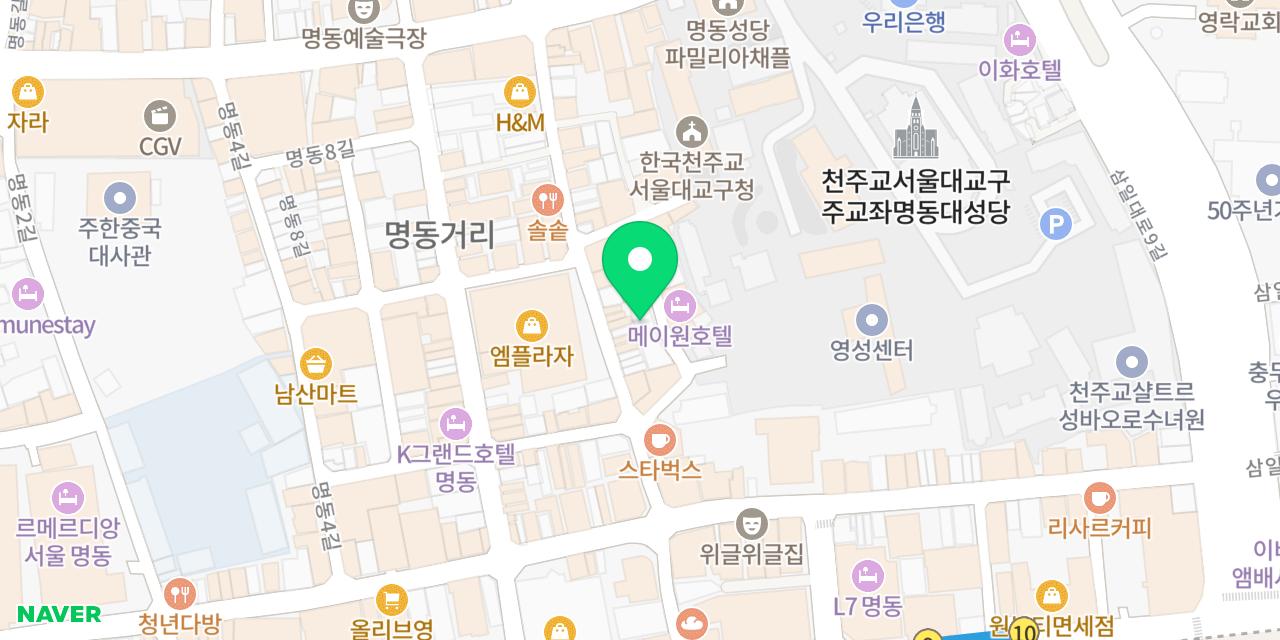 Map showing where Myeongdong Gyoja is