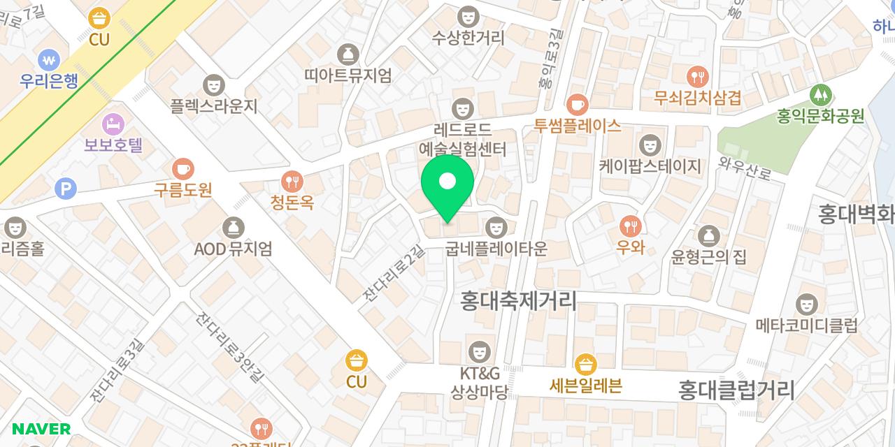 Map showing where Gubne Chikin Hongdae Redeurodeu-jeom is