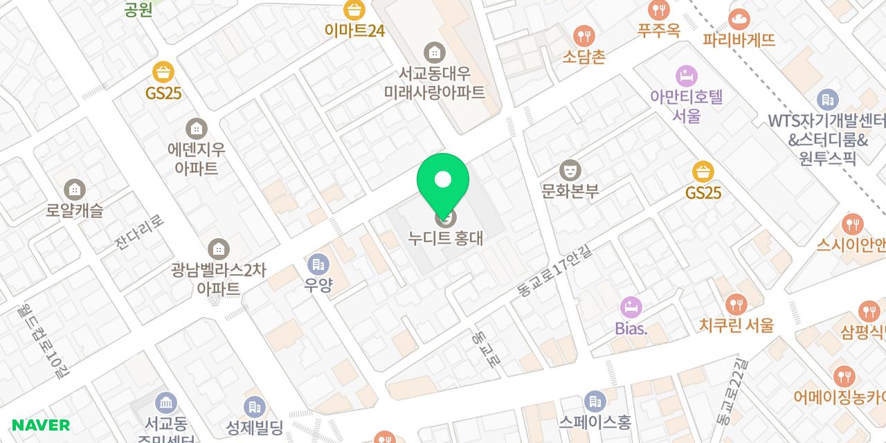 서관면옥 홍대점 위치가 표시된 지도